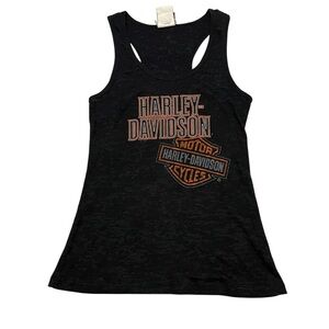 Harley Davidson Motorcycle Black Burnout Racerback Tank Top Women’s Biker Maine